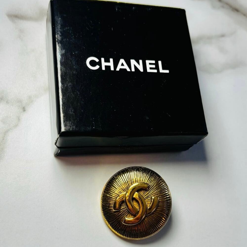 Chanel Sunburst 24 kt Gold Plated Brooche